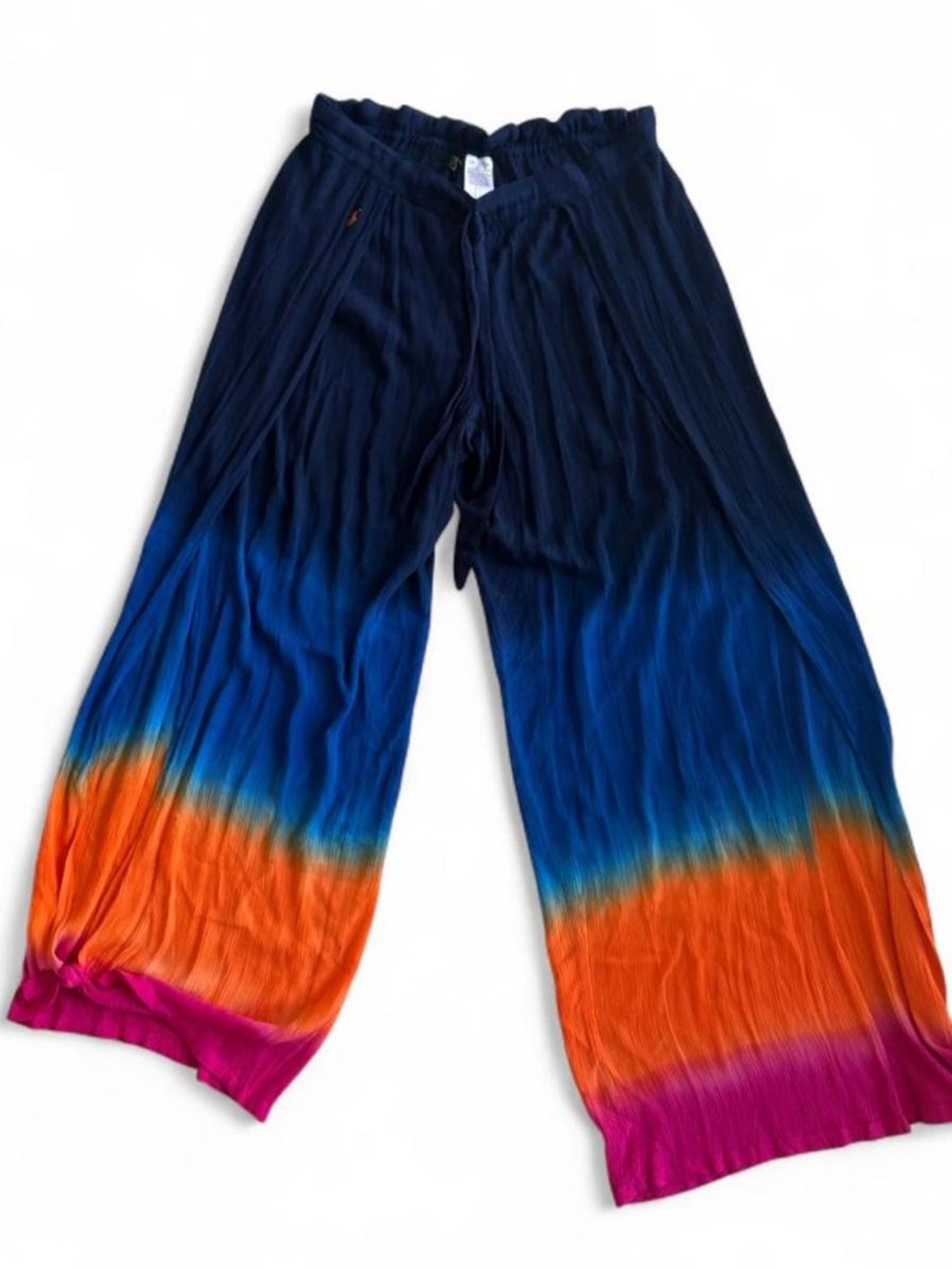 Ralph Lauren Ombre Wide-Leg Tie-Dye Pants in Navy, Blue, Orange, Pink